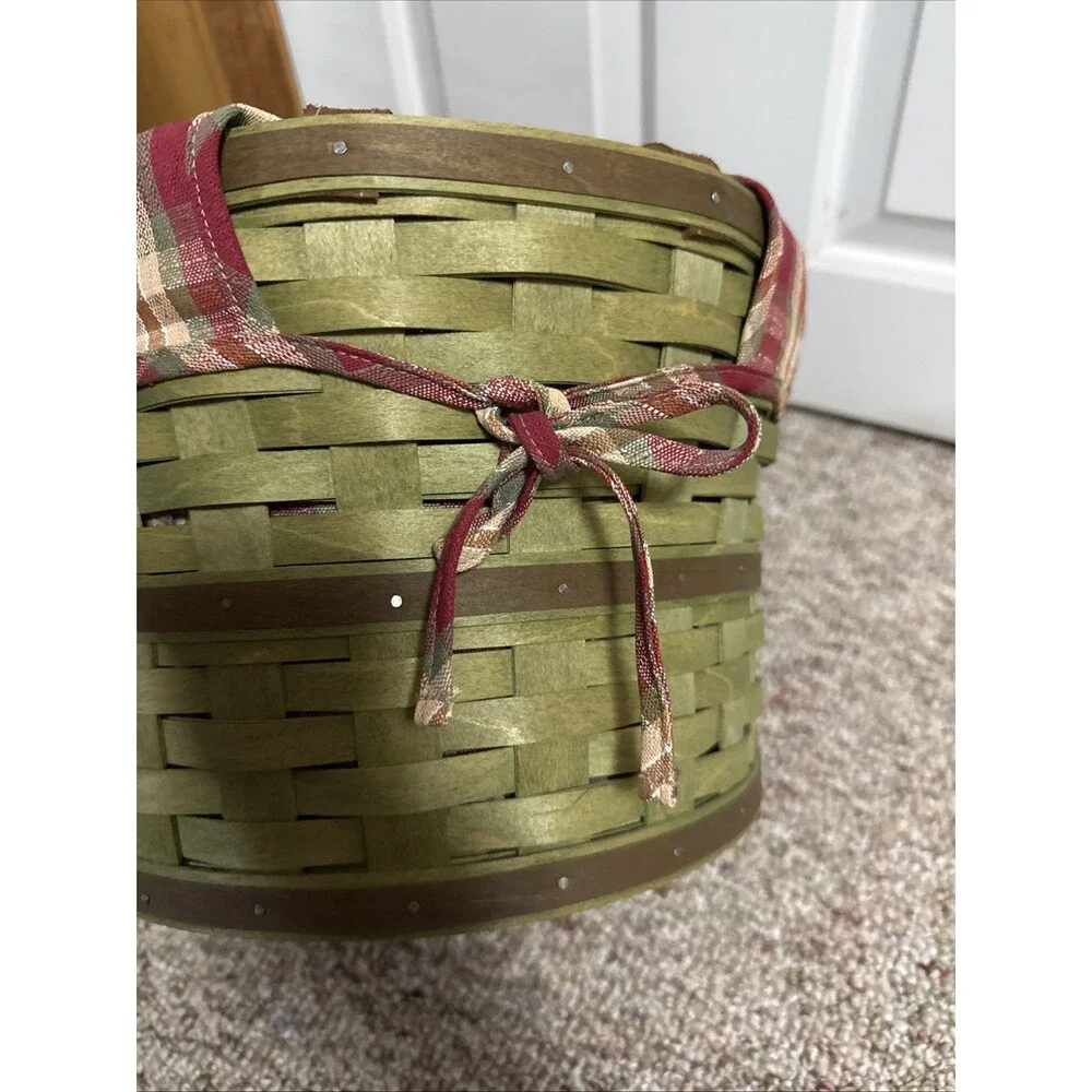 Longaberger 2005 Hostess Only Sage Green Medium Bushel Basket W/ Leather Handles
